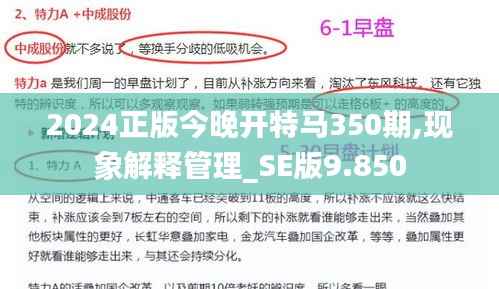 2024正版今晚开特马350期,现象解释管理_SE版9.850