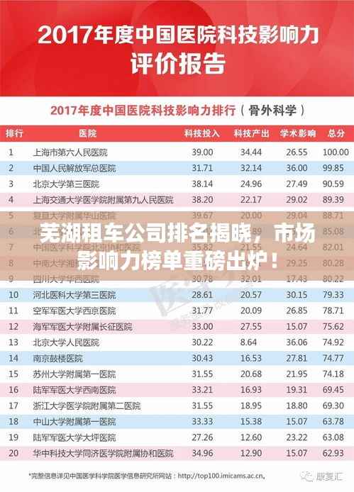 芜湖租车公司排名揭晓,市场影响力榜单重磅出炉!