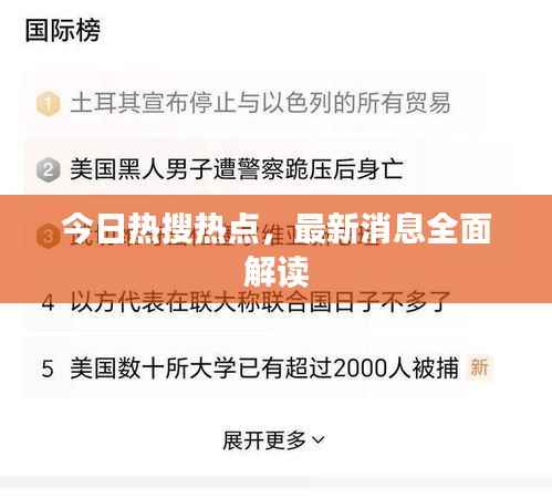 今日热搜热点，最新消息全面解读