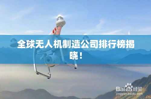 全球无人机制造公司排行榜揭晓!